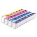 Nuvita - Cutie medicamente din plastic rezistent, 7 zile x 4 compartimente, 4 culori