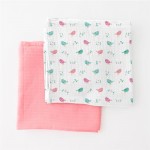 Summer Infant-Set 2 paturici de muselina roz/imprimeu pasari