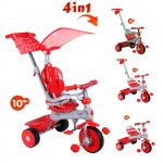 Baby Trike - Tricicleta Baby Trike 4 in 1 Deluxe Red
