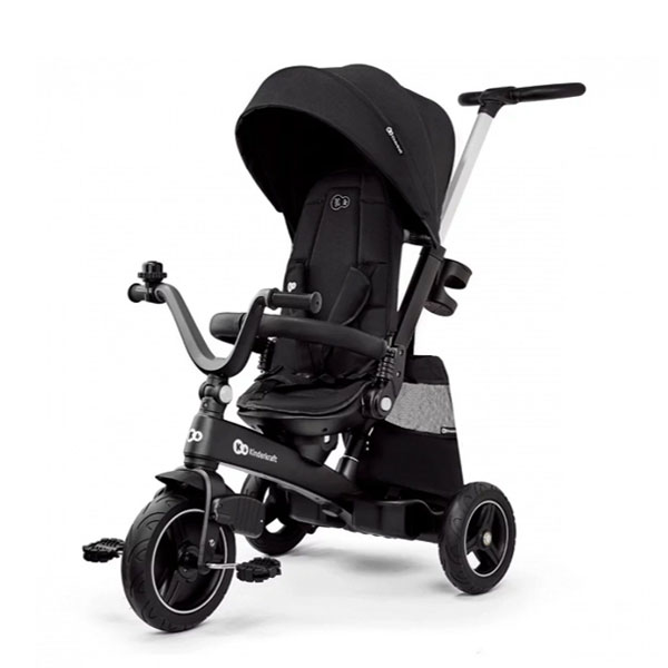 Kinderkraft - Tricicleta 4 in 1 rotativa cu pozitie de somn EASY TWIST Black