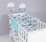 MAMO-TATO - Lenjerie patut 3 piese 120x60 Elephant Turqoise