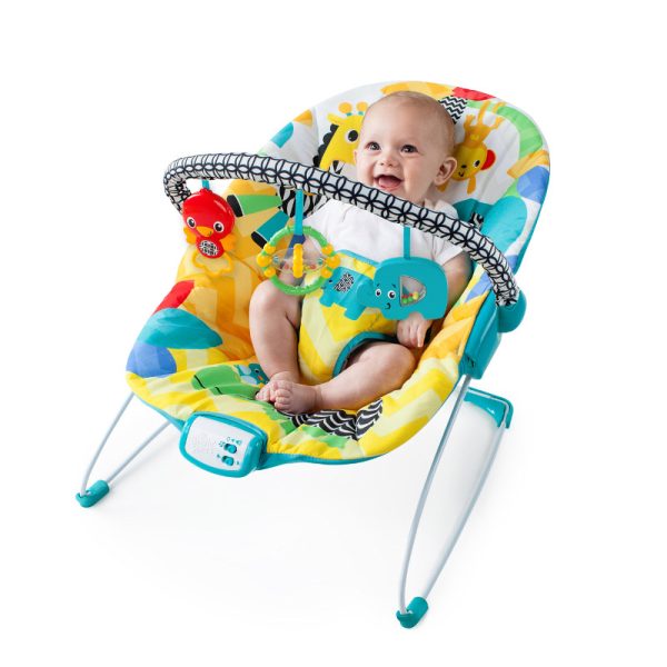 Bright Starts – Balansoar cu muzica si vibratii Safari Smiles