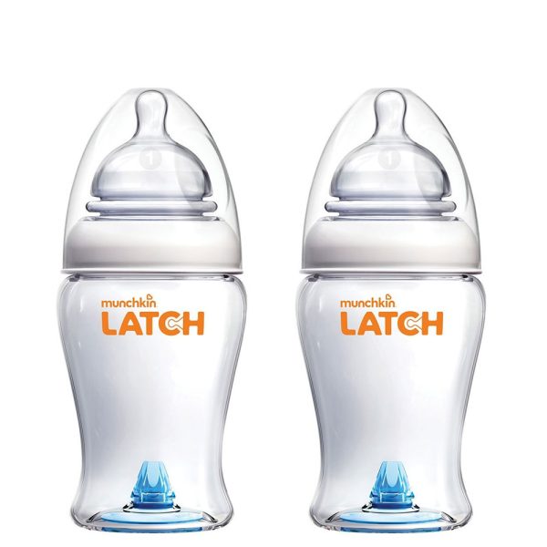 Munchkin LATCH - Set 2 Biberone cu Supapa Anticolici , 240 ml, 0+