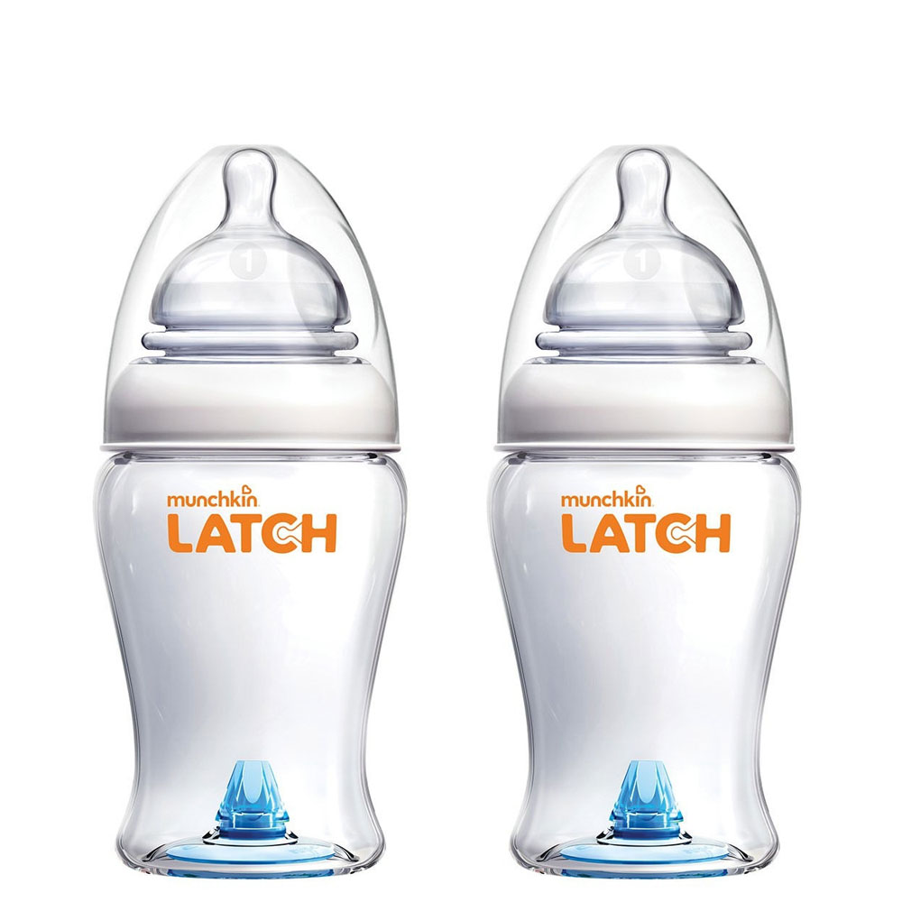 8oz-240ml-Bottle-2-pack Munchkin LATCH - Set 2 Biberone cu Supapa Anticolici , 240 ml, 0+ - imagine 1