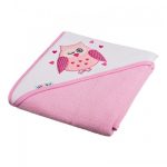 Akuku - Prosop de baie cu gluga pink-A1233