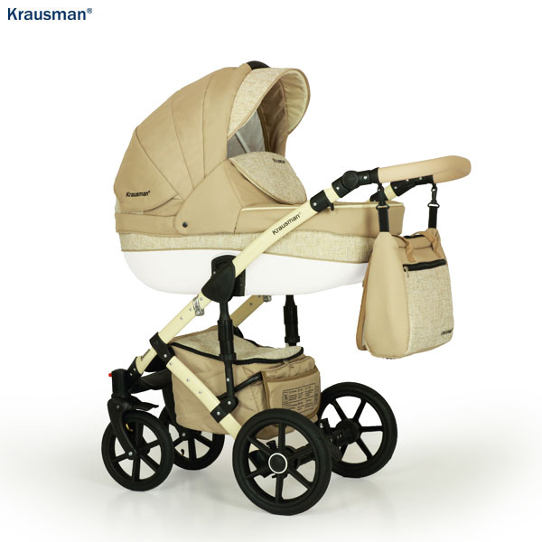 Carucior-3-in-1-Poema-Beige-2024-1 Carucior 3 in 1 Poema Beige - Krausman - Testat ADAC - Image 1