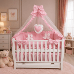 Lenjerie de patut personalizata 11 piese ROYAL Pink - PEPPIbambini