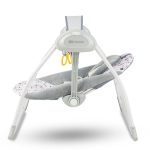 Kinderkraft - Leagan portabil 2 in 1 FLO PINK cu conectare la priza - imagine 3