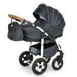 Carucior 3 in 1 Ride Dark Grey-Turqoise - Krausman - Testat ADAC