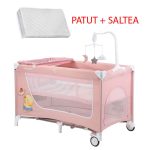 Krausman - Patut Sweet Pink Deluxe + Saltea Cocos 120*60 cm