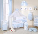 MAMO-TATO - Lenjerie patut 14 piese 120x60 Cute Bird Blue