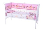Lenjerie patut copii 5 piese - Bufnita Roz - imagine 2