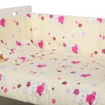 Lenjerie patut copii 5 piese - Hello Kitty Galben