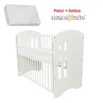 MAMO-TATO - Patut din lemn Orsetto cu laterala culisanta + Saltea Cocos