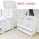 Patut bebe din lemn multifunctional Coccolo + Saltea Cocos - MAMO-TATO