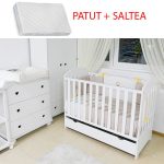 Patut bebe din lemn multifunctional Paula + Saltea Cocos - MAMO-TATO