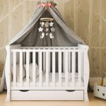 Patut bebe din lemn multifunctional Regal White - MAMO-TATO