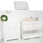Patut bebe din lemn multifunctional Vittoria Beige + Saltea Cocos - MAMO-TATO