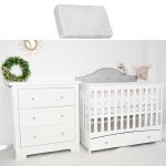 Patut bebe din lemn multifunctional Vittoria Gray + Saltea Cocos - MAMO-TATO