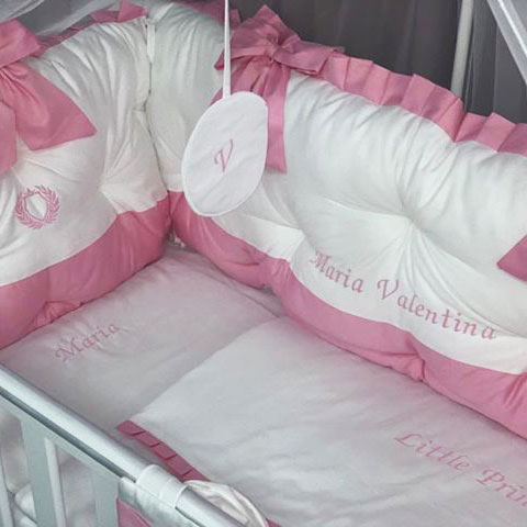 PEPPIbambini – Lenjerie patut 11 piese ROYAL White Pink