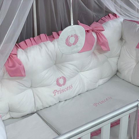 PEPPIbambini – Lenjerie patut 11 piese ROYAL White Pink