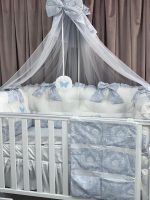 PEPPIbambini - Lenjerie patut 11 piese ROYAL White Blue - imagine 4