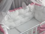 PEPPIbambini - Lenjerie patut 11 piese ROYAL White Pink - Image 3