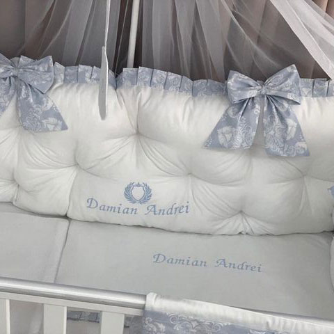 PEPPIbambini – Lenjerie patut 11 piese ROYAL White Blue