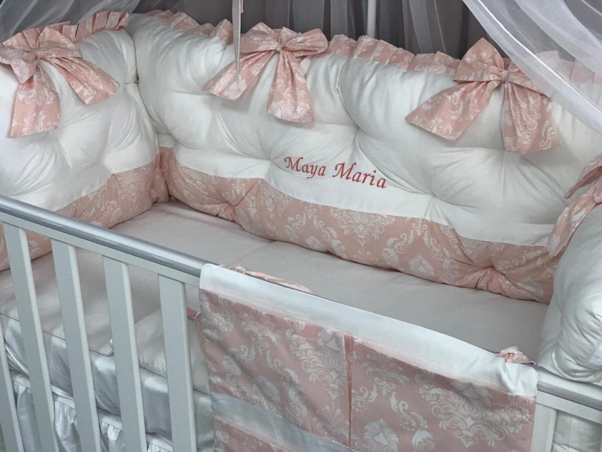 PEPPIbambini - Lenjerie patut 11 piese ROYAL White Somon - imagine 4