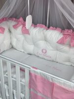 PEPPIbambini - Lenjerie patut 11 piese ROYAL White Pink - imagine 3
