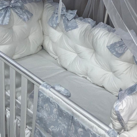 PEPPIbambini – Lenjerie patut 11 piese ROYAL White Blue