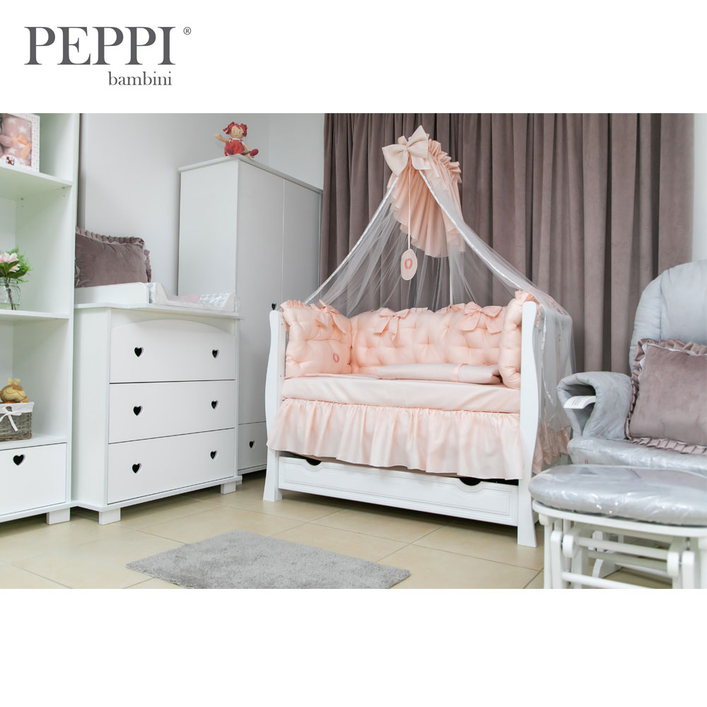 PEPPIbambini-Lenjerie-patut-11-piese-ROYAL-Somon PEPPIbambini - Lenjerie patut 11 piese ROYAL Somon - imagine 1