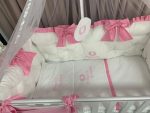 PEPPIbambini - Lenjerie patut 11 piese ROYAL White Pink - imagine 3