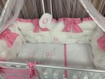 PEPPIbambini - Lenjerie patut 11 piese ROYAL White Pink - imagine 4