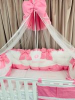 PEPPIbambini - Lenjerie patut 11 piese ROYAL White Pink - imagine 3