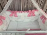 PEPPIbambini - Lenjerie patut 11 piese ROYAL White Pink - imagine 2