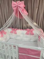 PEPPIbambini - Lenjerie patut 11 piese ROYAL White Pink - imagine 3