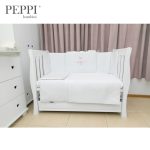 PEPPIbambini - Lenjerie patut 4 piese cu broderie Butterfly White - Image 2