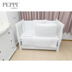 PEPPIbambini - Lenjerie patut 5 piese cu broderie Butterfly White - imagine 4