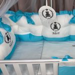 PEPPIbambini - Lenjerie patut 11 piese ROYAL White Turqoise