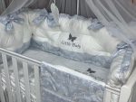PEPPIbambini - Lenjerie patut 11 piese ROYAL White Blue - imagine 2