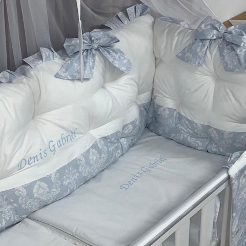 PEPPIbambini – Lenjerie patut 11 piese ROYAL White Blue