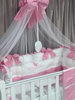 PEPPIbambini - Lenjerie patut 11 piese ROYAL White Pink - imagine 4