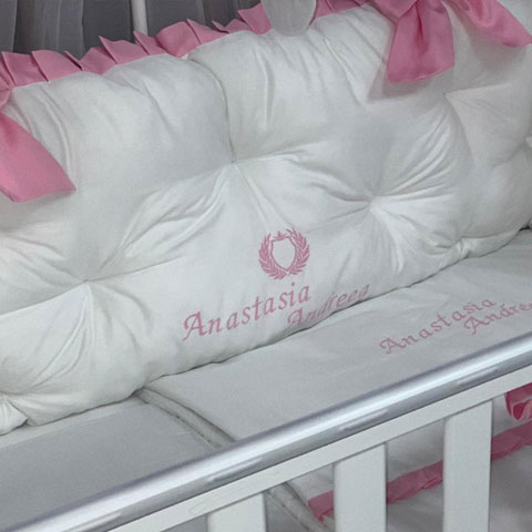 PEPPIbambini – Lenjerie patut 11 piese ROYAL White Pink