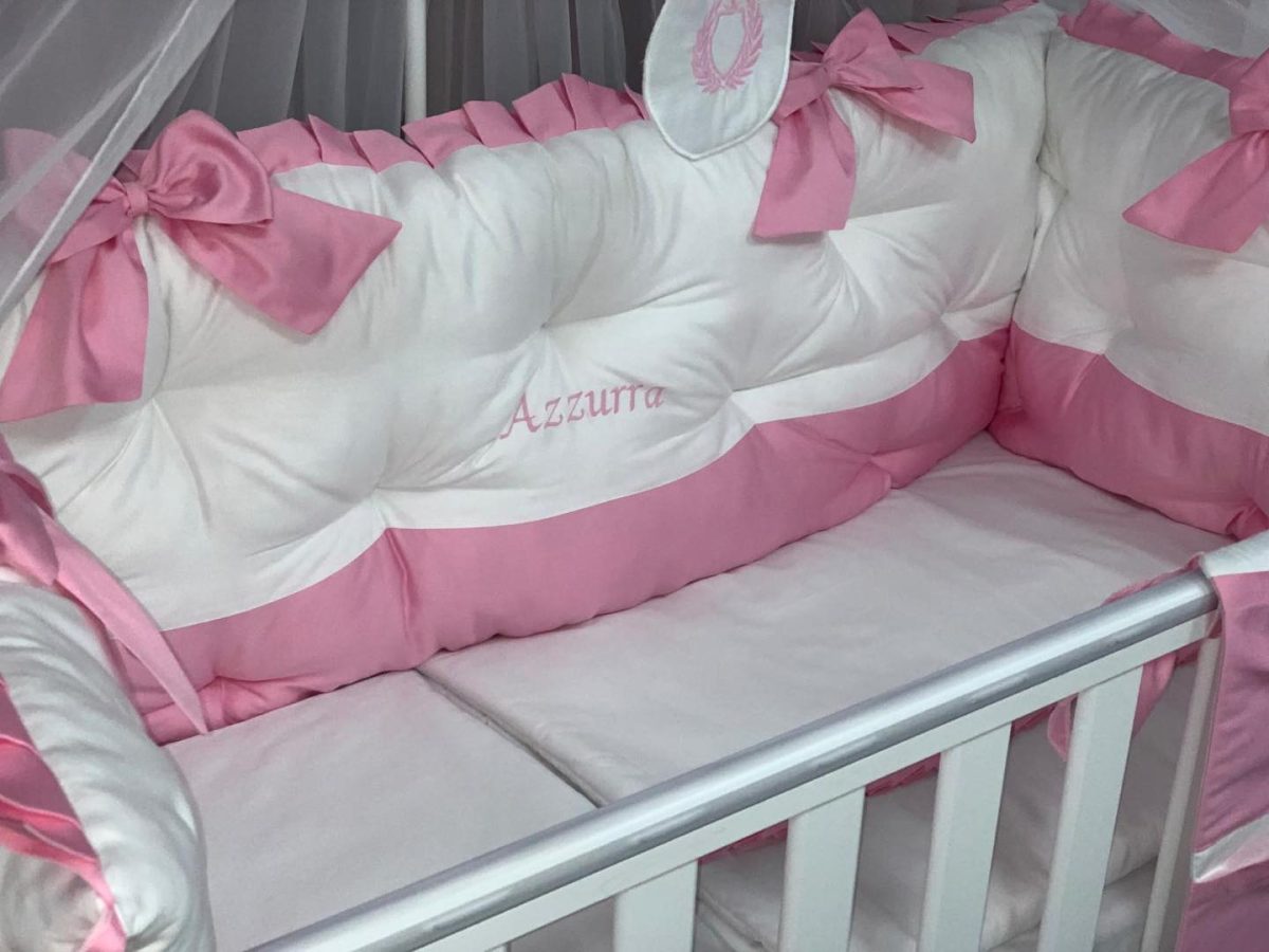 PEPPIbambini - Lenjerie patut 11 piese ROYAL White Pink - Image 3