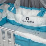 PEPPIbambini - Lenjerie patut 11 piese ROYAL White Turqoise
