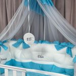 PEPPIbambini - Lenjerie patut 11 piese ROYAL White Turqoise
