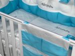 PEPPIbambini - Lenjerie patut 11 piese ROYAL White Turqoise - imagine 3