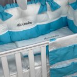 PEPPIbambini - Lenjerie patut 11 piese ROYAL White Turqoise