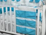 PEPPIbambini - Lenjerie patut 11 piese ROYAL White Turqoise - imagine 2